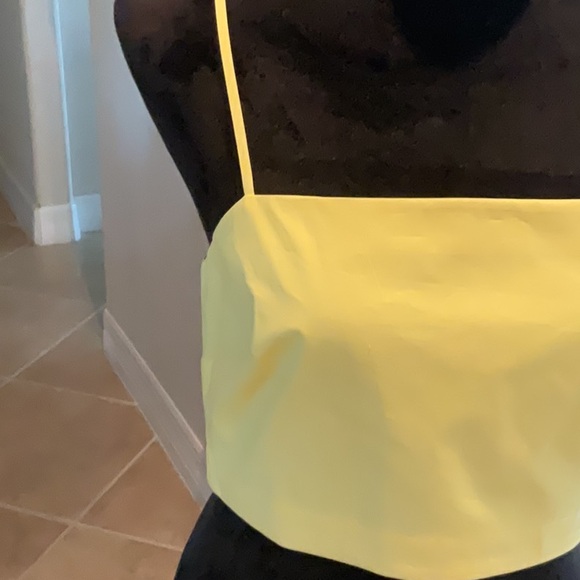 Banana Republic crop top, yellow, adjustable straps, smocked back, yellow, S,NWT - Picture 2 of 6
